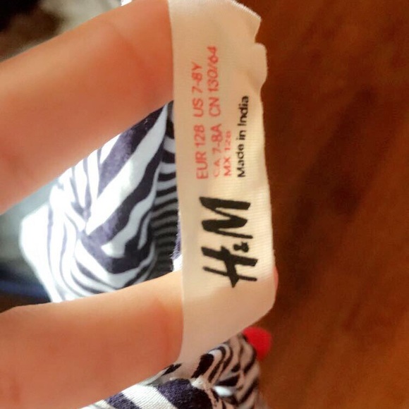 Cutes Stripped Navy Blue & White Dress with a bow - Picture 3 of 3